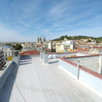 Restauración de cubiertas de intemperie y cubiertas Invertidas LF en C.P. Vitoria 7 de Burgos
